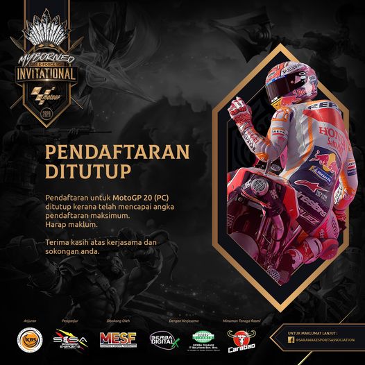 PENDAFTARAN MotoGP 20 DITUTUP