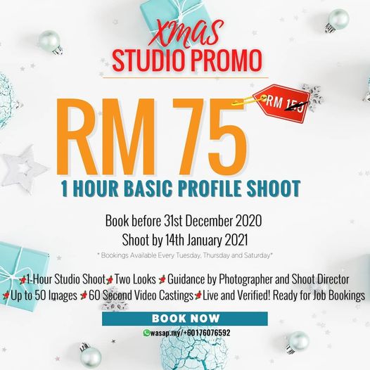 Make your wish come true with bookd! XMAS STUDIO PROMO.Don’t miss out this exclu…