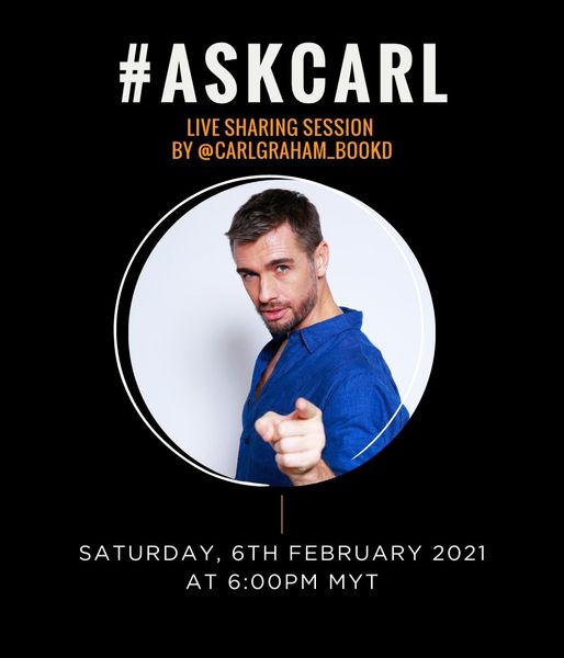 We are back with more  #ASKCARL! Join In IG Live session at 6PM today with bookd…