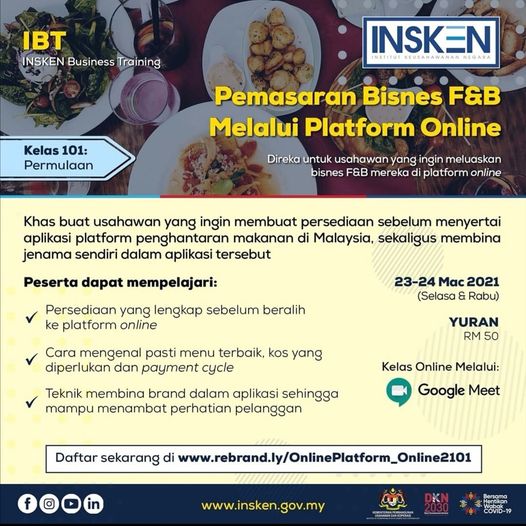 Pemasaran Bisnes F&B melalui platform online. Dapatkan maklumat lanjut di ww…