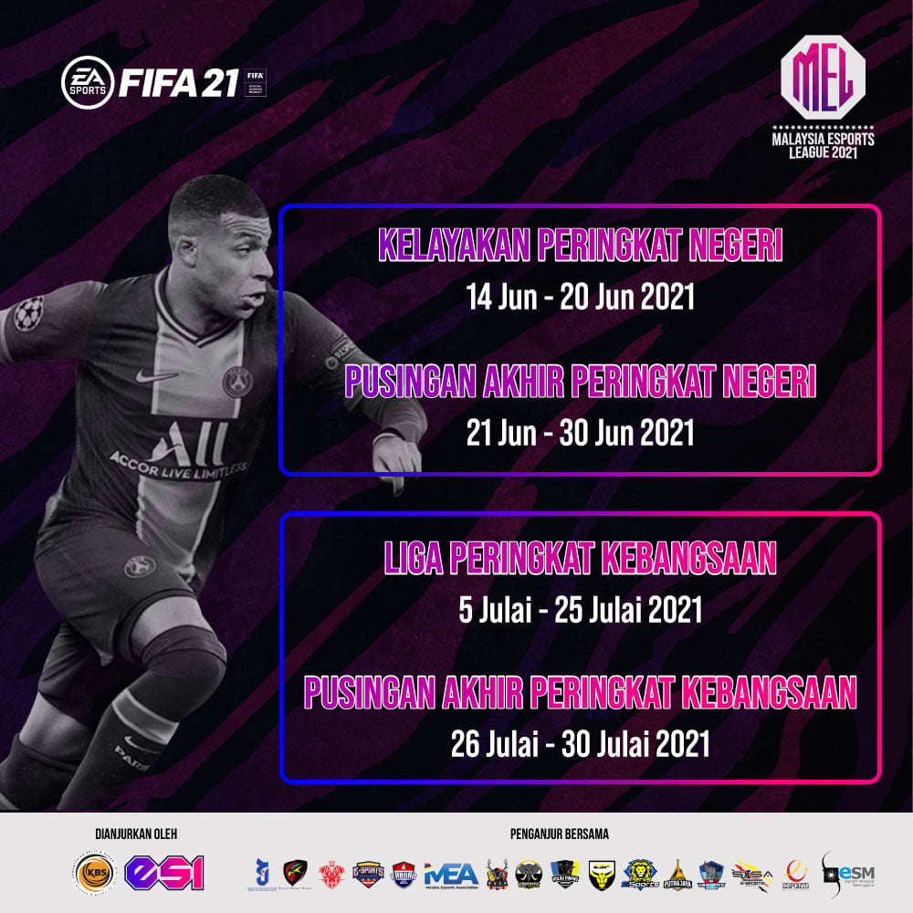 Pendaftaran FIFA 2021 untuk MEL2021 Peringkat Negeri Sarawak kini dibuka !!
Sila…