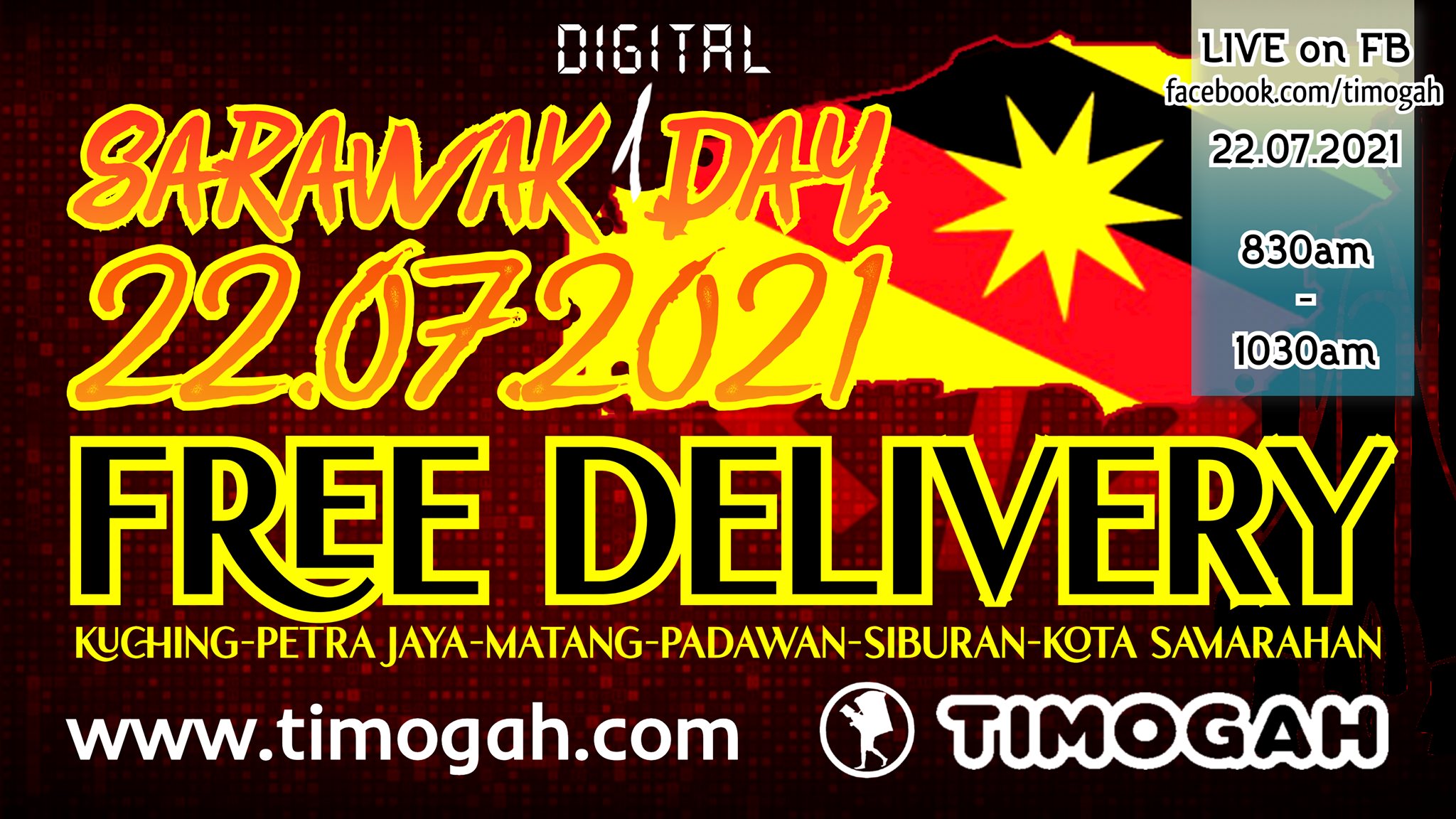 FREE DELIVERY on SARAWAK DAY! Lets shop online.

Watch us LIVE tomorrow morning …