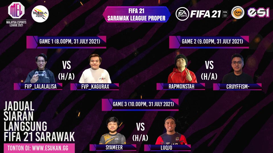 Malam ini bakal bermulanya Malaysia Esports League 2021 (MEL21) FIFA 21 Sarawak …