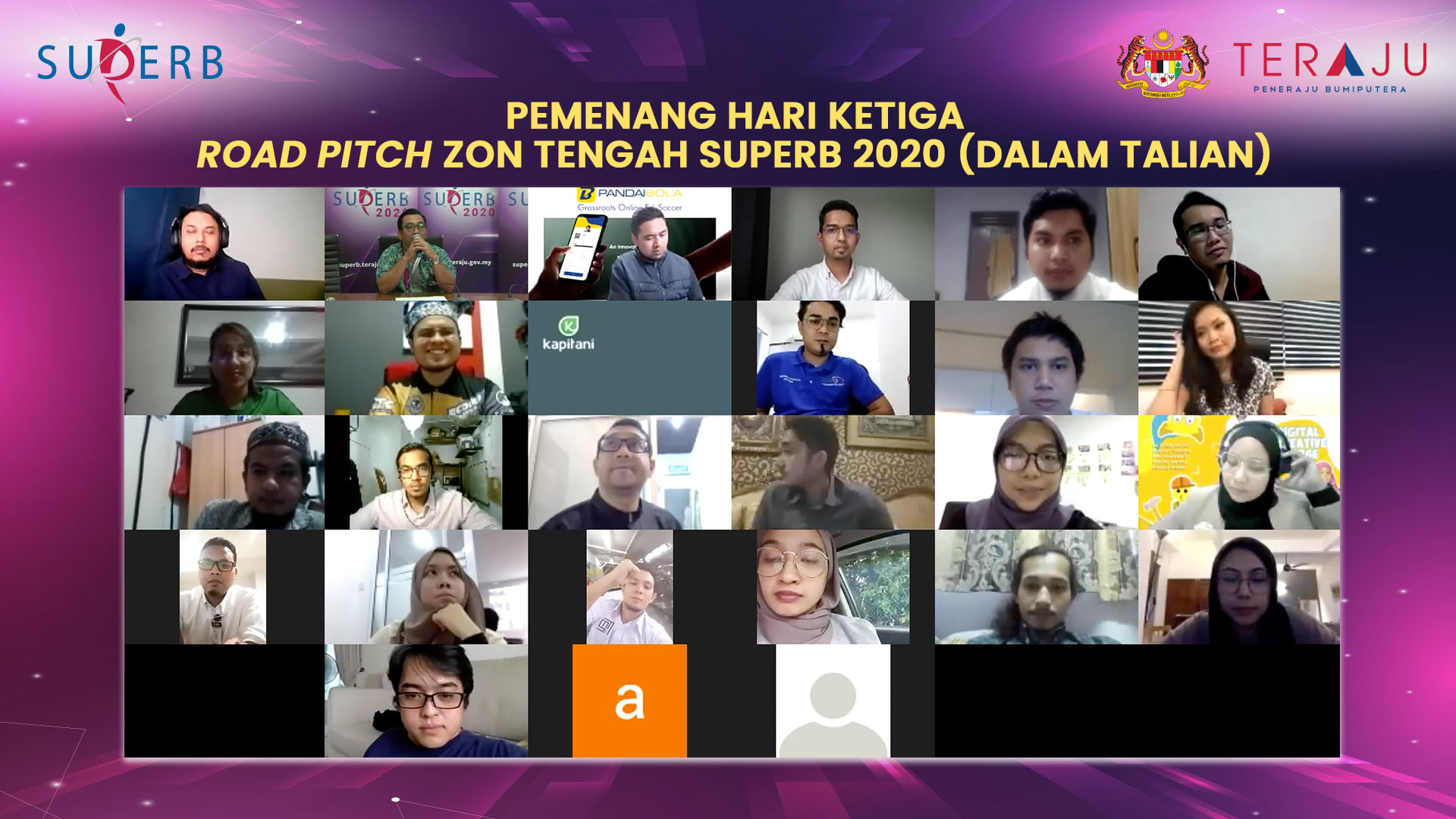 Inilah barisan pemenang Road Pitch SUPERB 2020 Zon Tengah sepanjang tiga hari ia…