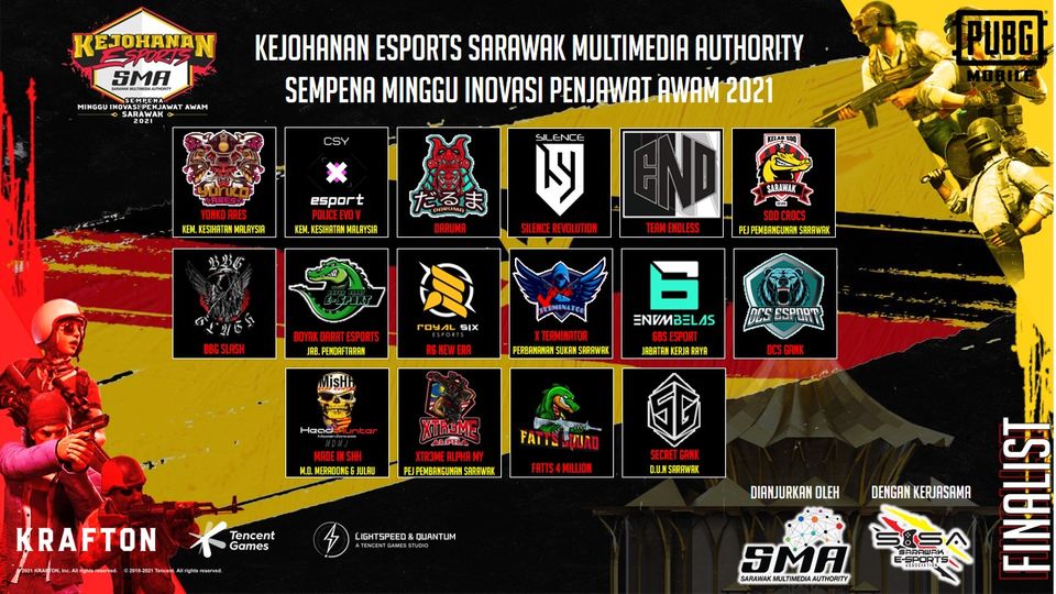 [PUBG MOBILE] KEJOHANAN ESPORTS SARAWAK MULTIMEDIA AUTHORITY

Sempena Minggu Ino…