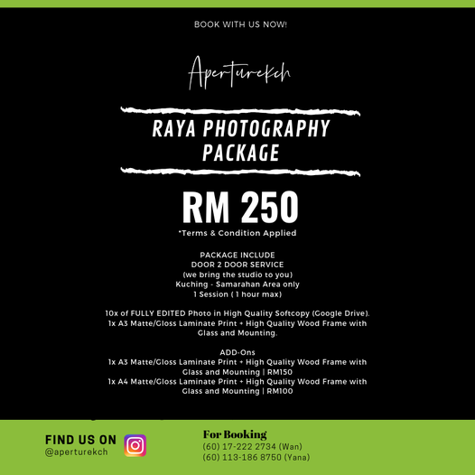 Book with us during this Ramadhan for only RM200 per Session + High-Quality wood…